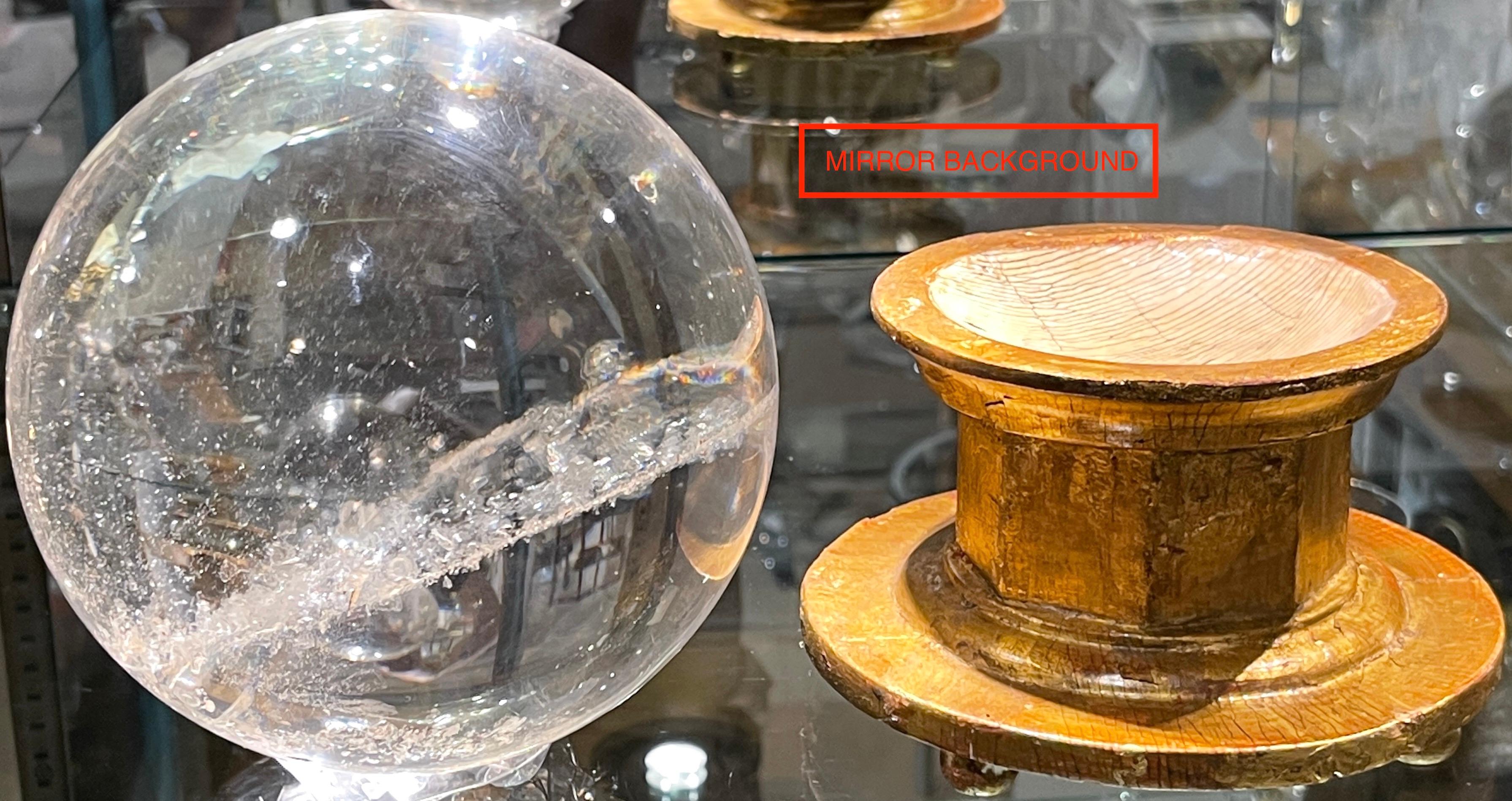 18th-19th C. Italian Rock Crystal Ball on a Later Italian Giltwood Stand For Sale 8