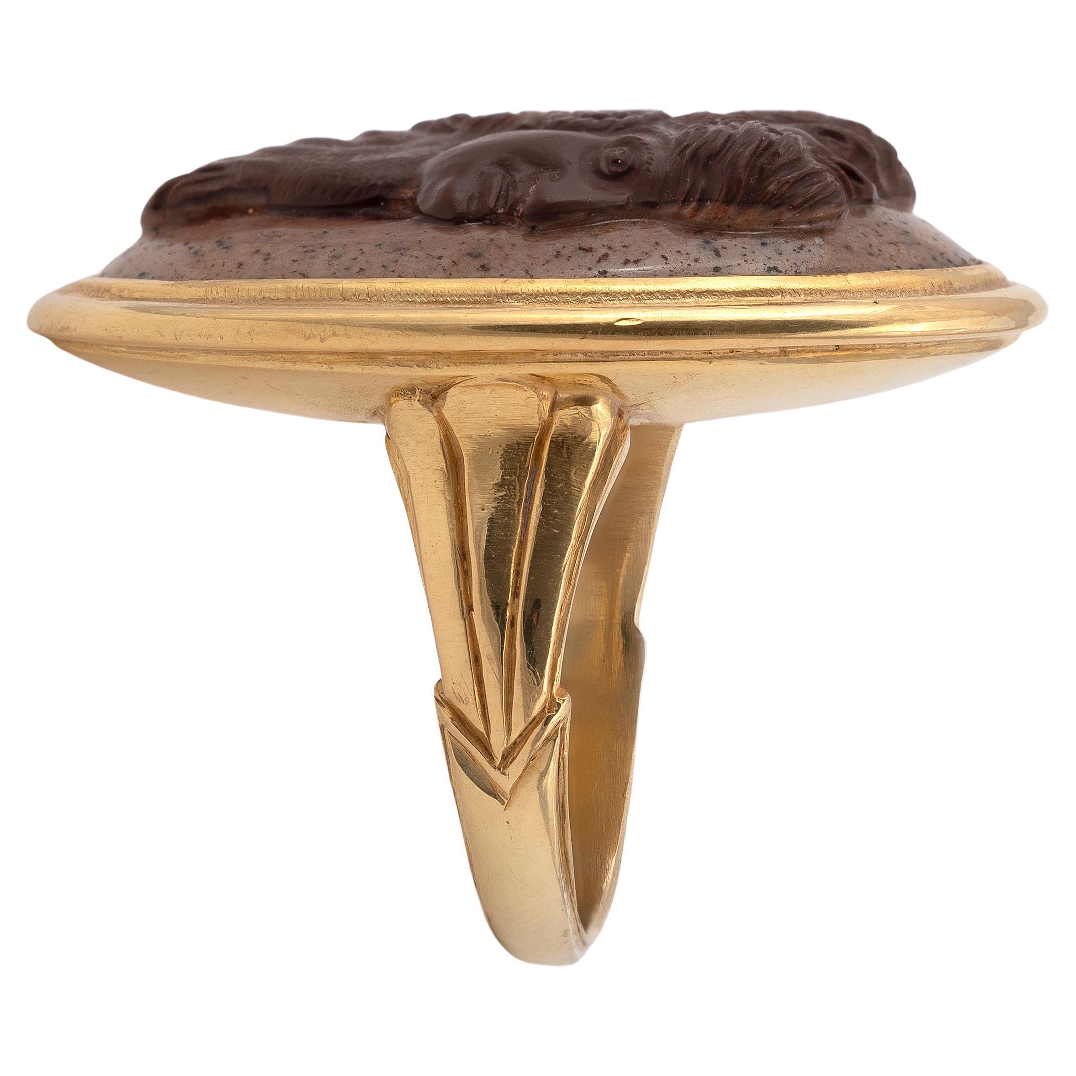 Achat-Kamee eines Gryllus-Ringes aus dem 18. und 19. (Georgian)