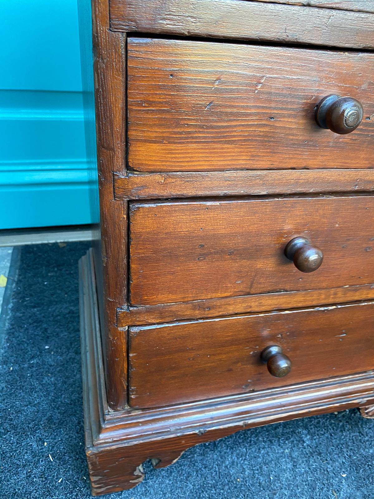18th-19th Century American Pine Miniature Chest with Eight Drawers 6