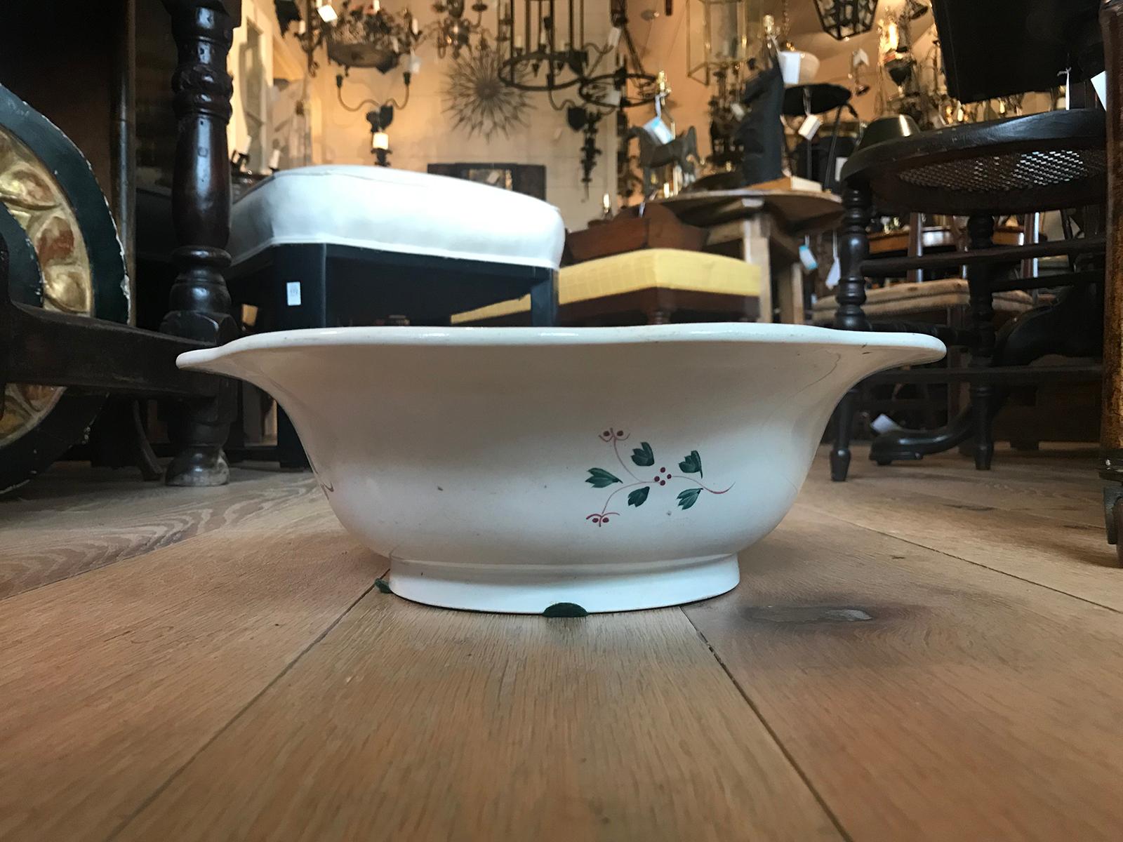18th-19th Century American Sprigware Porcelain Bowl For Sale 1