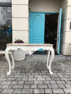 18th-19th Century Anglo-Irish Painted Console with Marble Top