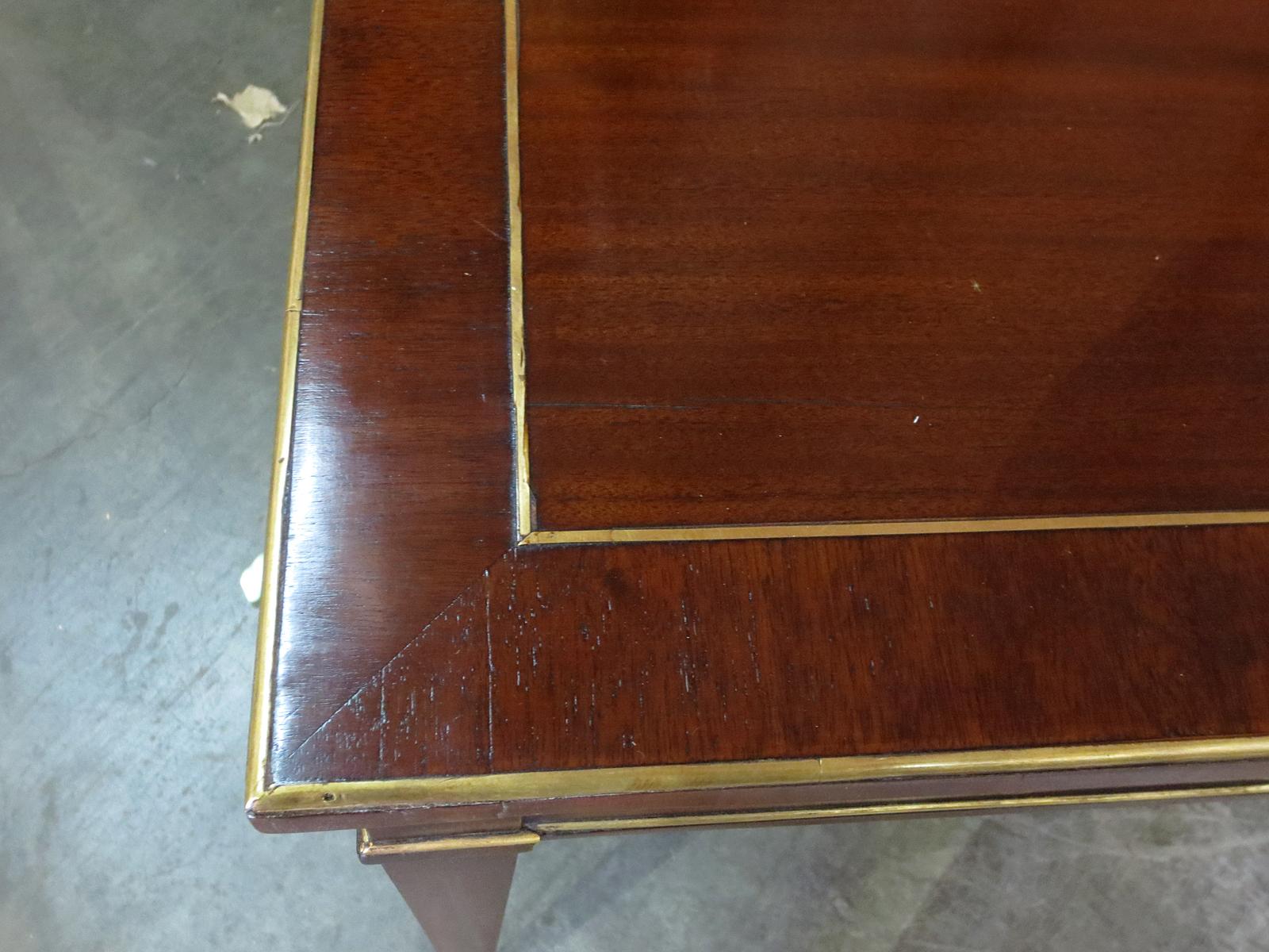 18th-19th Century Baltic Wood Game Table with Brass Inlay 1