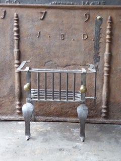18th-19th Century Belgian Neoclassical Fireplace Grate or Fire Basket