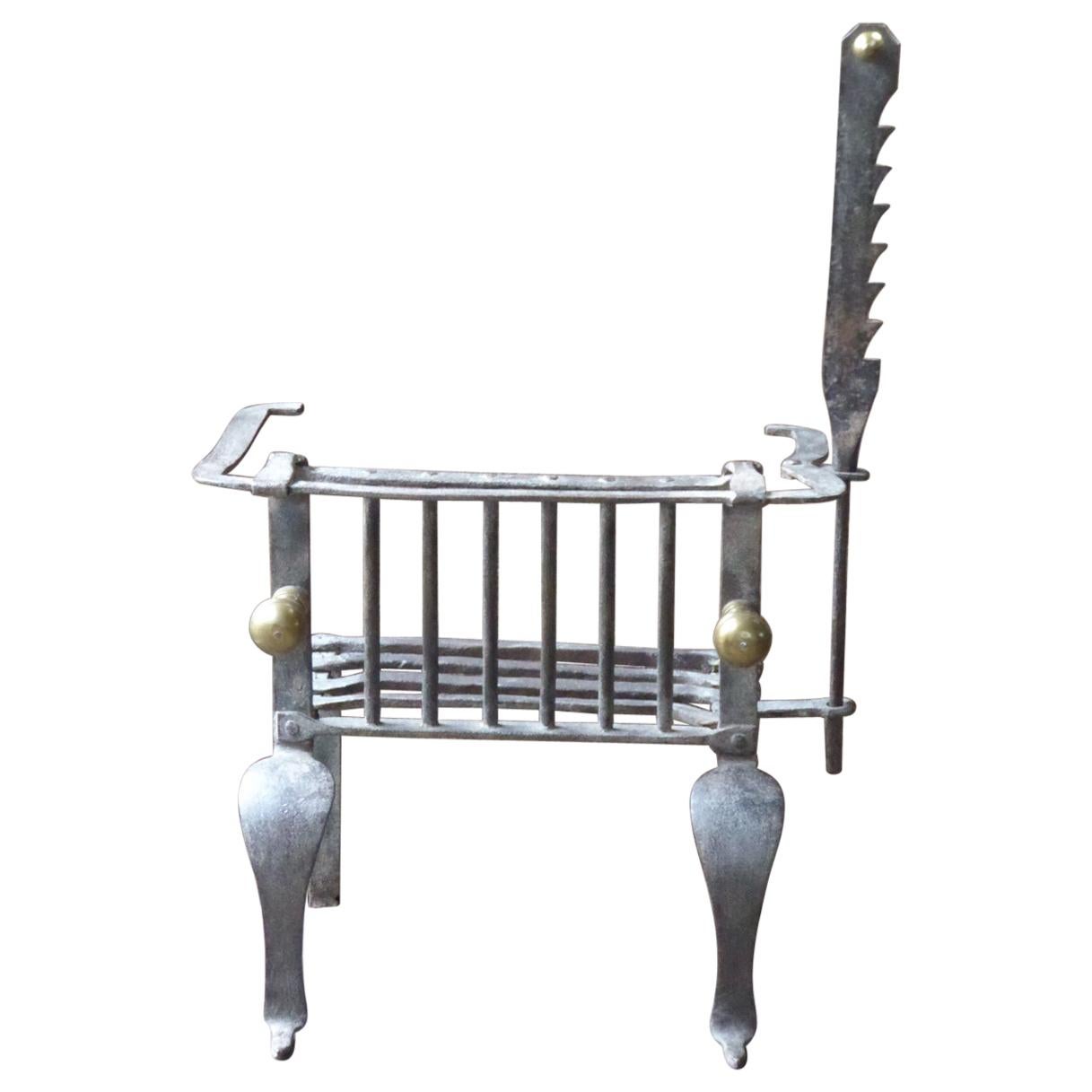 18th-19th Century Belgian Neoclassical Fireplace Grate or Fire Basket For Sale