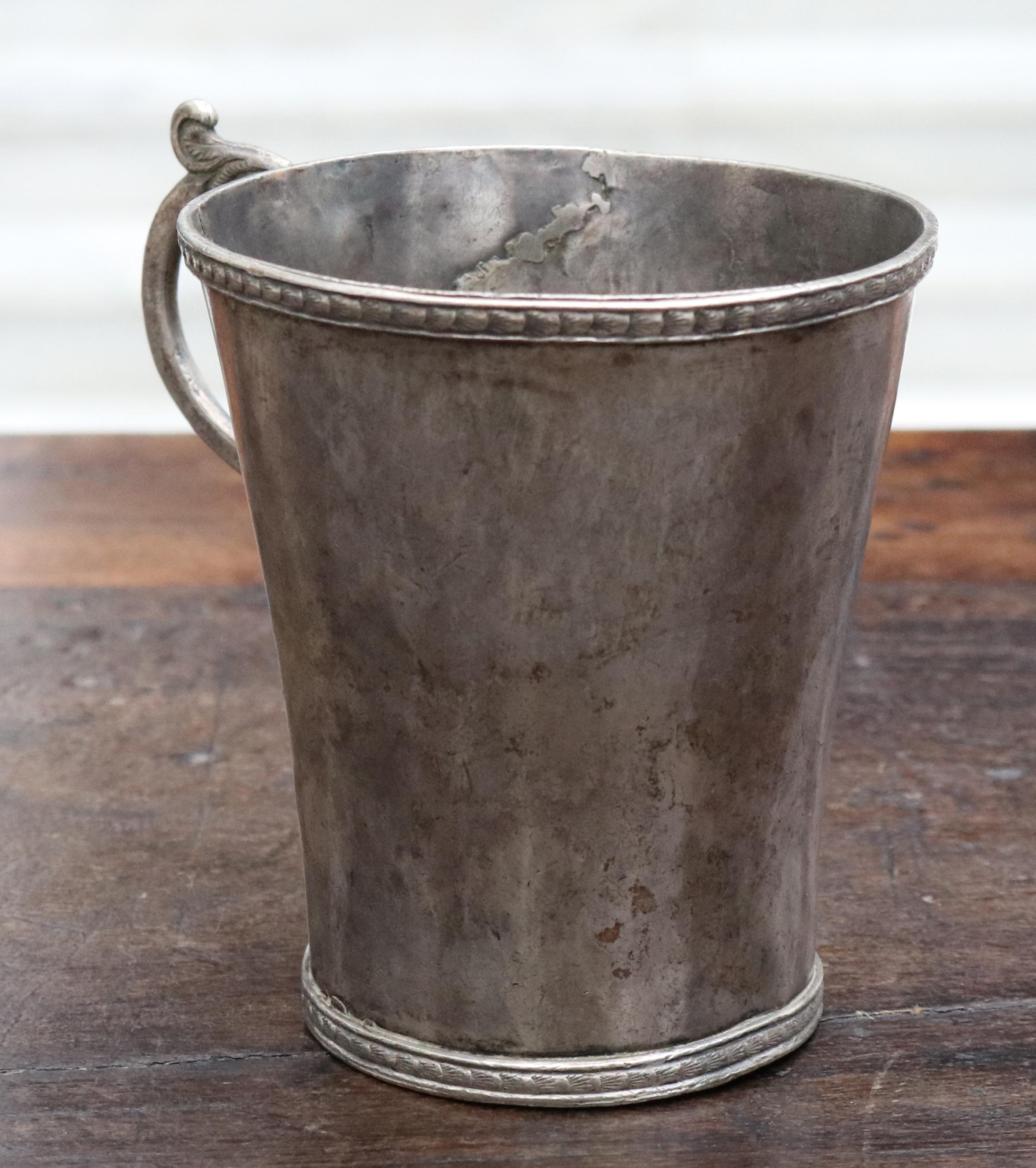 18th-19th Century Bolivian Silver Cup with Handle 1