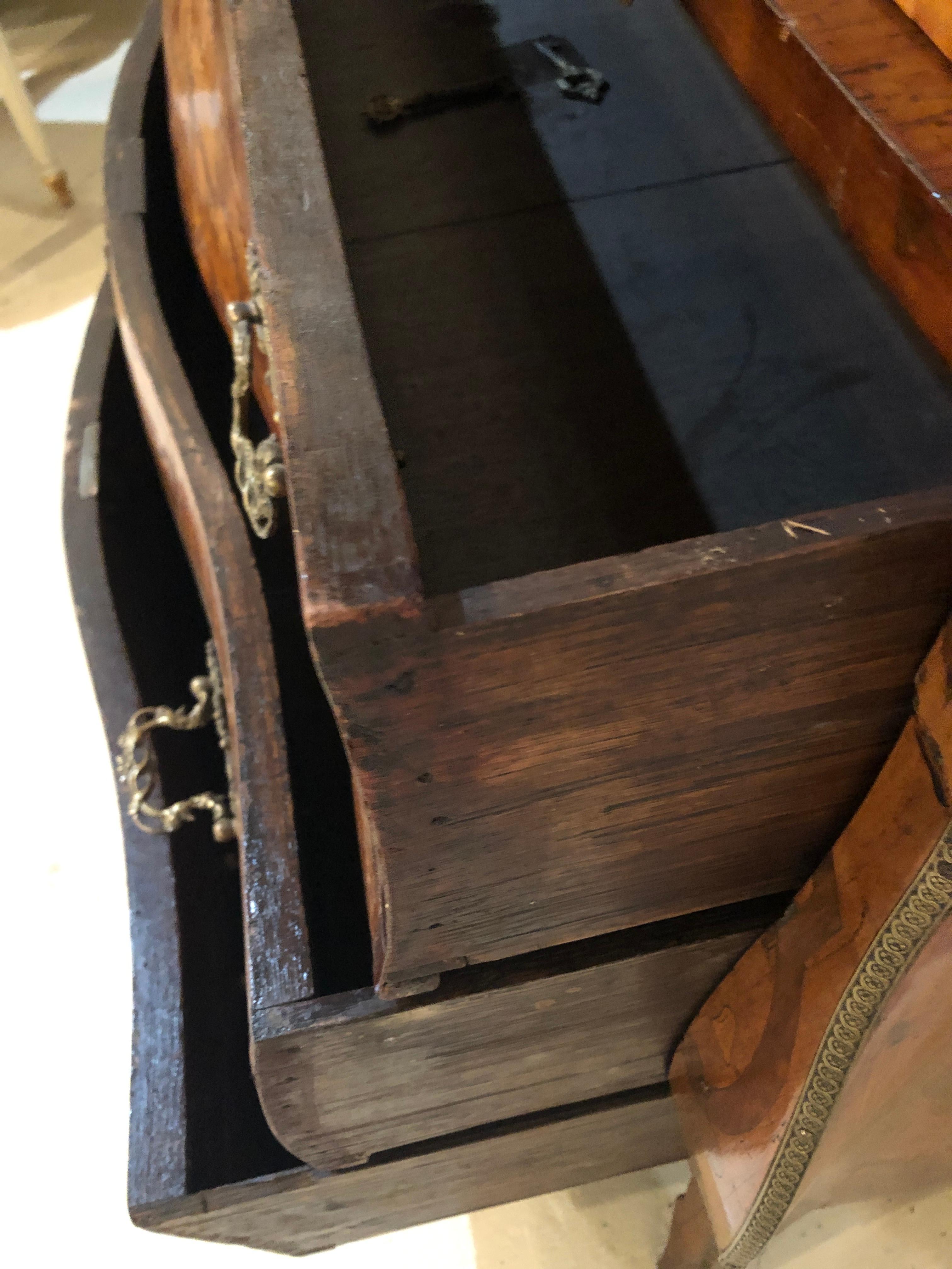 18th-19th Century Bombay Dutch Marquetry Cylinder / Roll Top Desk 2