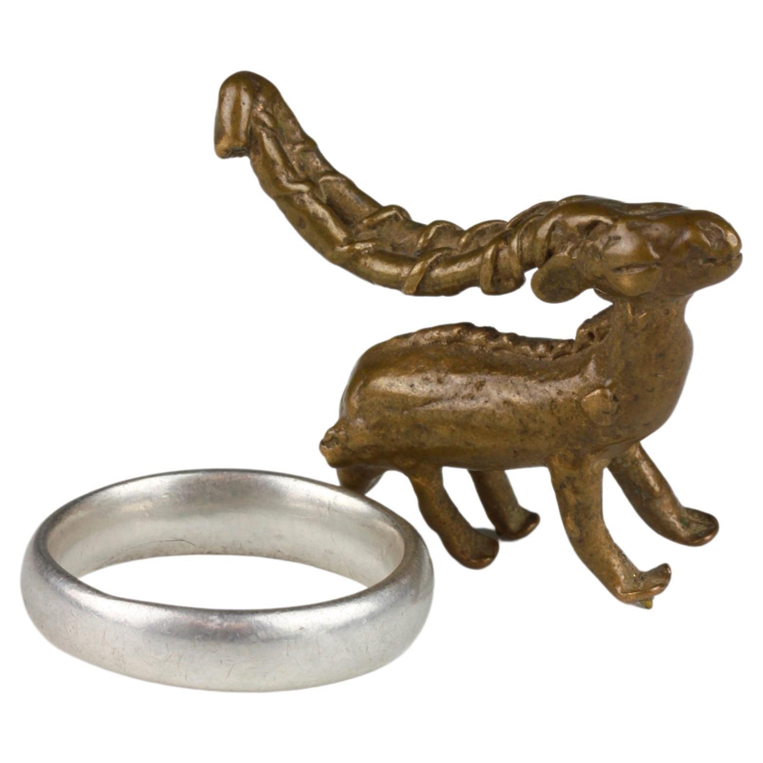 18th/19th Century Bronze Gold Weight Depicting an Animal With Twisted