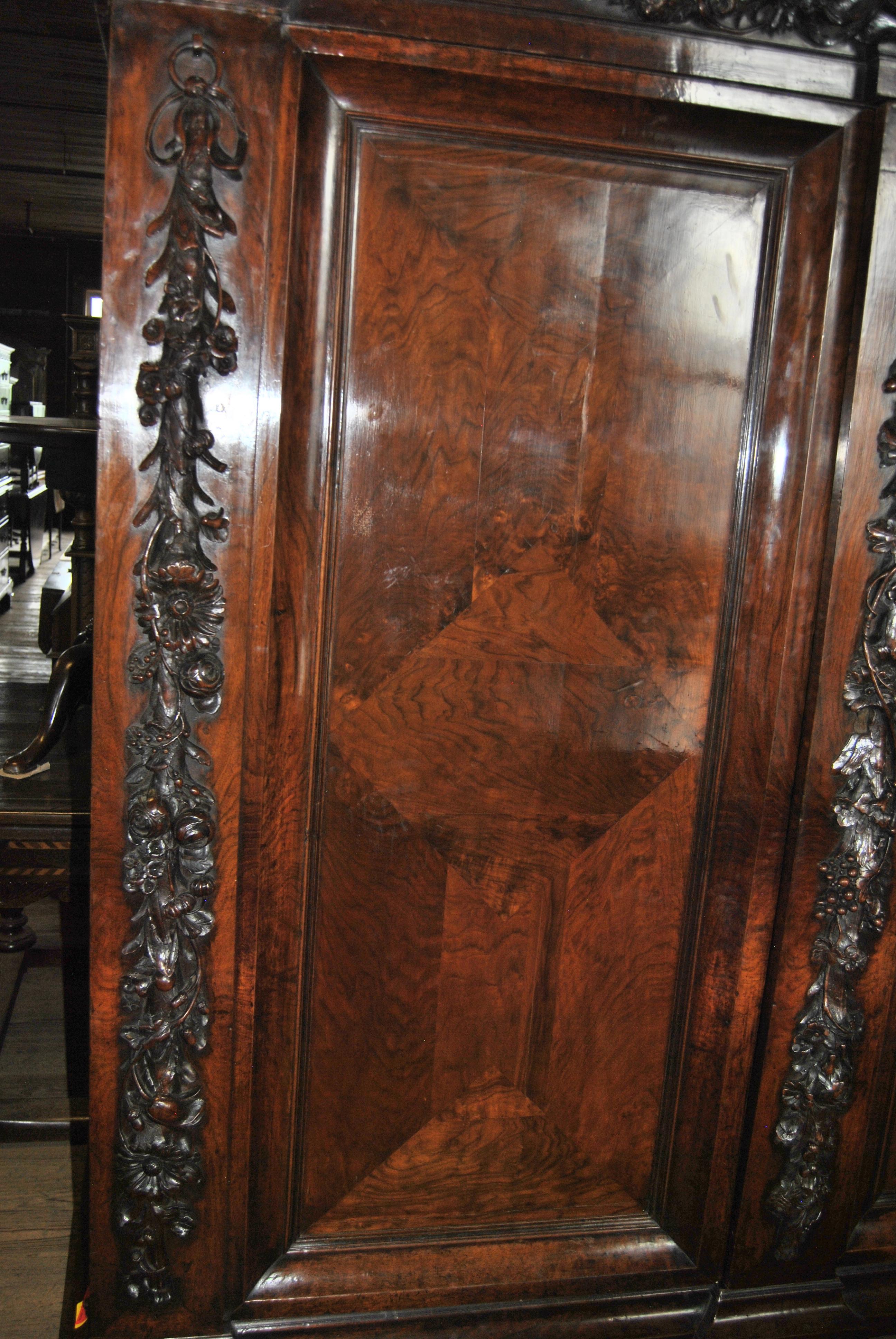 18th-19th Century Carved French Country Armoire In Good Condition In Savannah, GA
