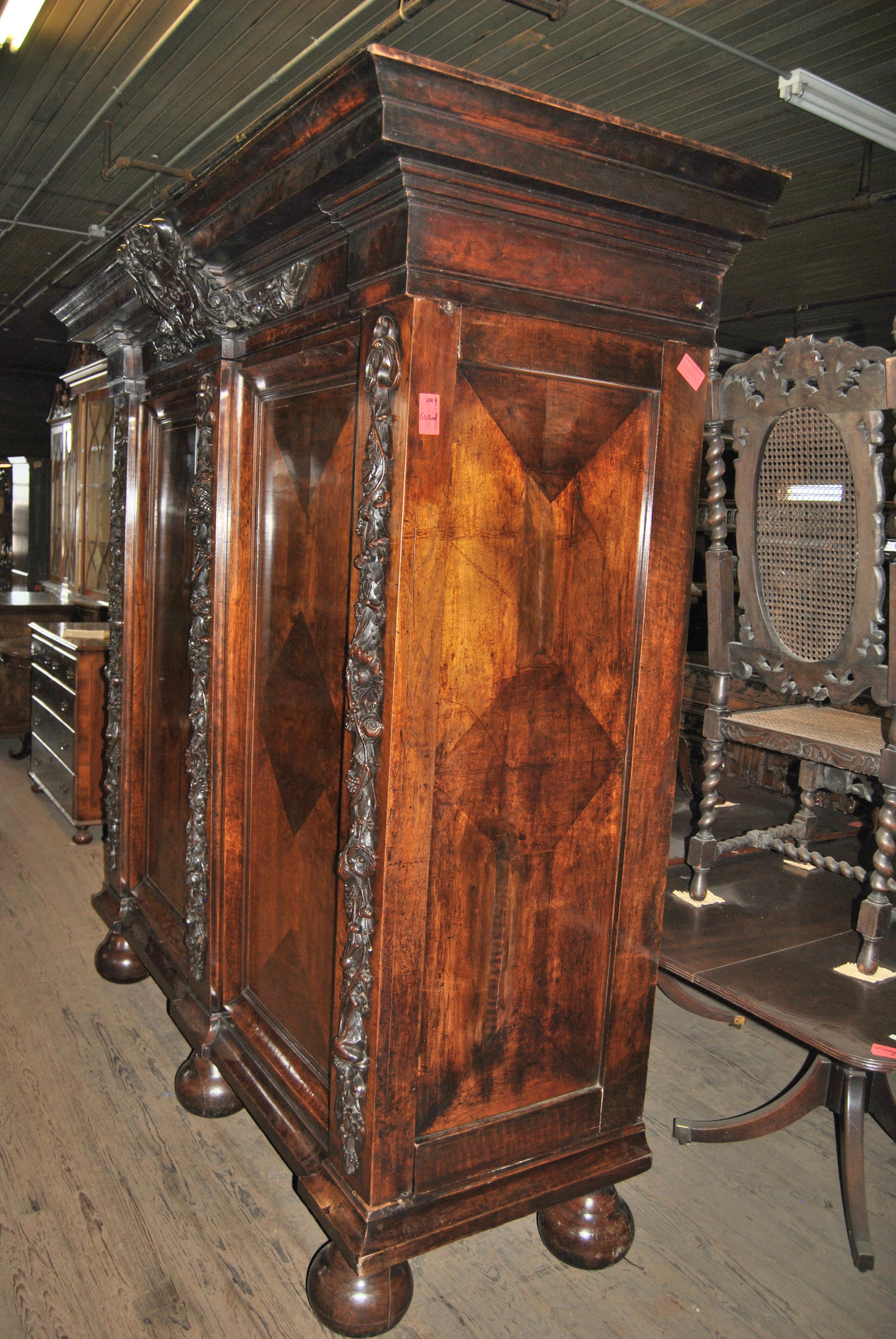 Mahogany 18th-19th Century Carved French Country Armoire