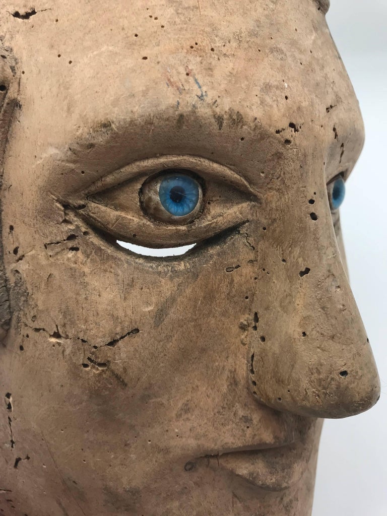 18th19th Century Carved Slave's Mask Depicting of His/Her Master at