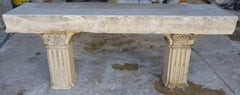 18th-19th Century Carved Stone Antique Garden Console Outdoor Indoor Table