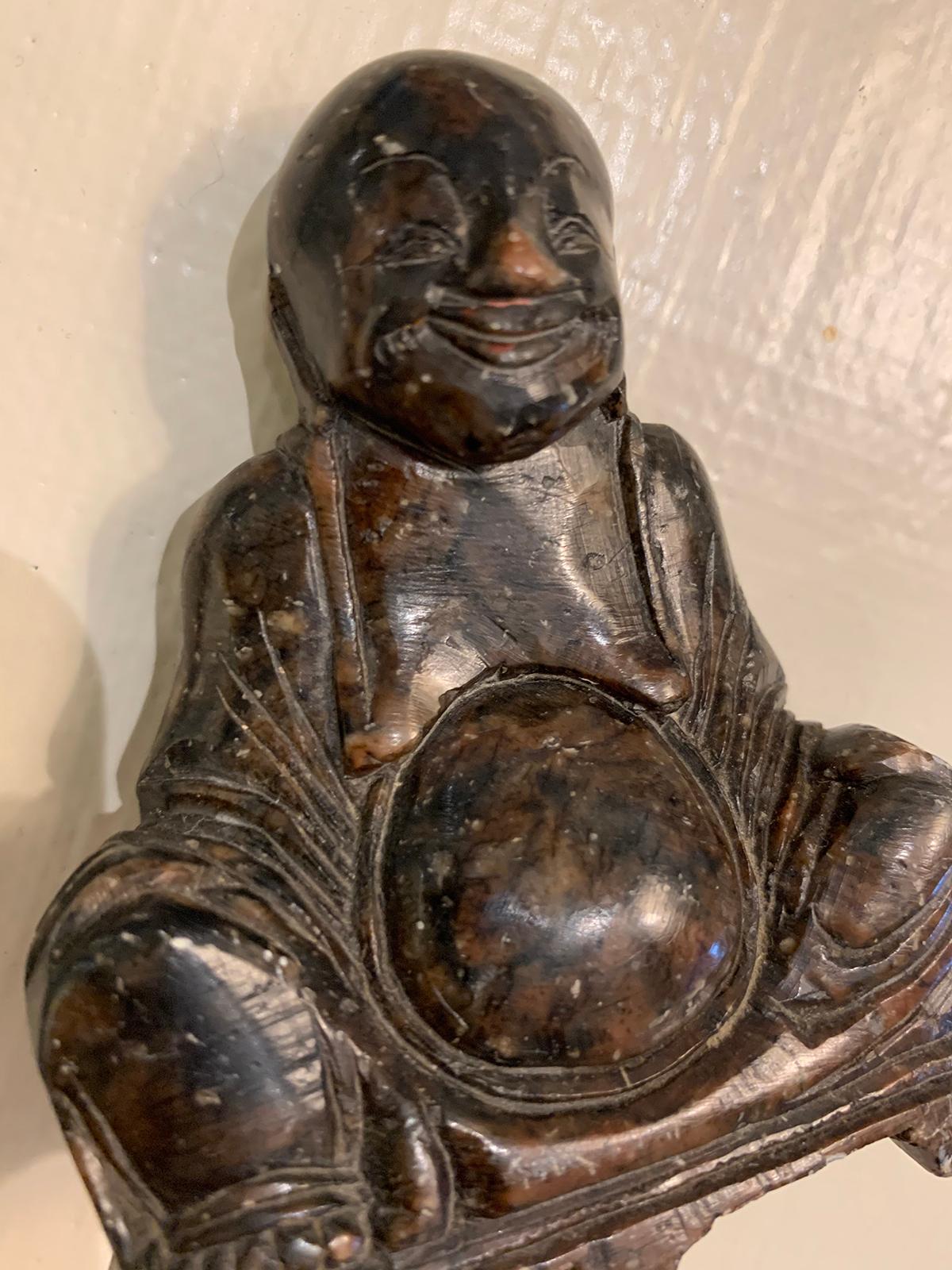 Hand-Carved 18th-19th Century Carved Stone Buddha For Sale