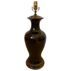 18th-19th Century Chinese Black Mirror Porcelain Vase as Lamp