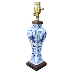 18th-19th Century Chinese Blue 
White Porcelain Vase as Lamp