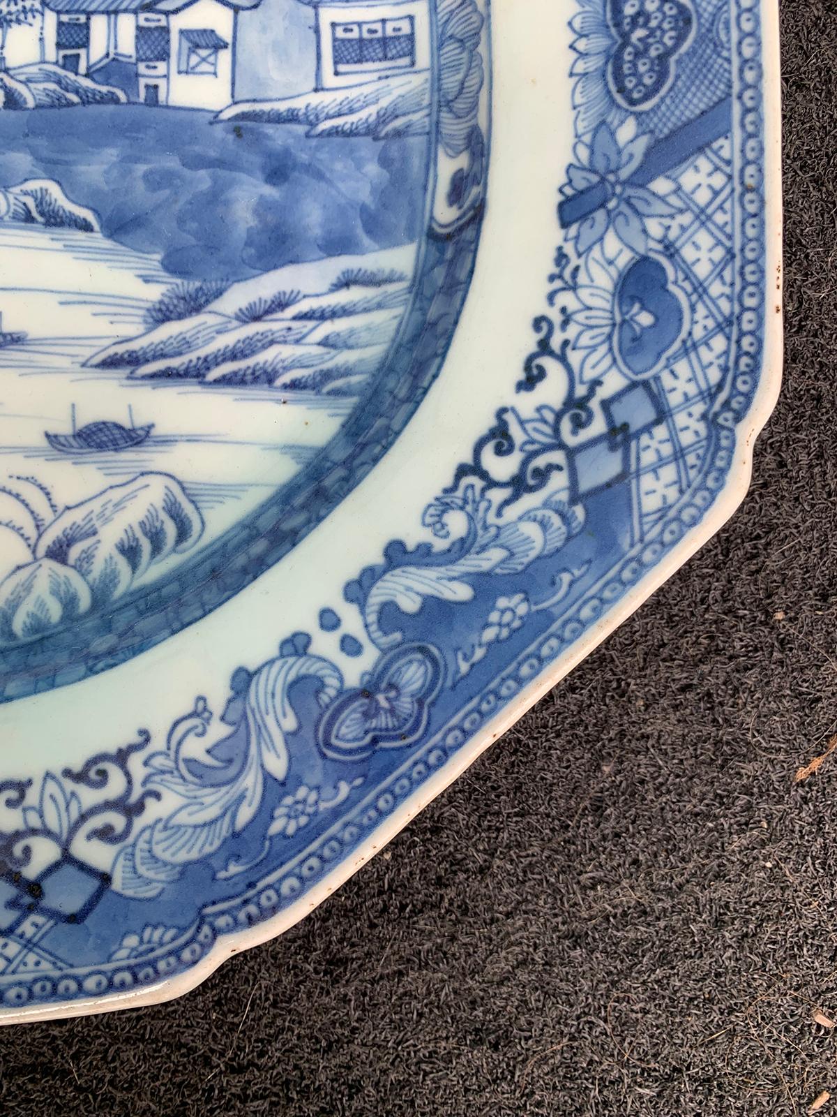 18th-19th Century Chinese Canton Blue and White Charger 1