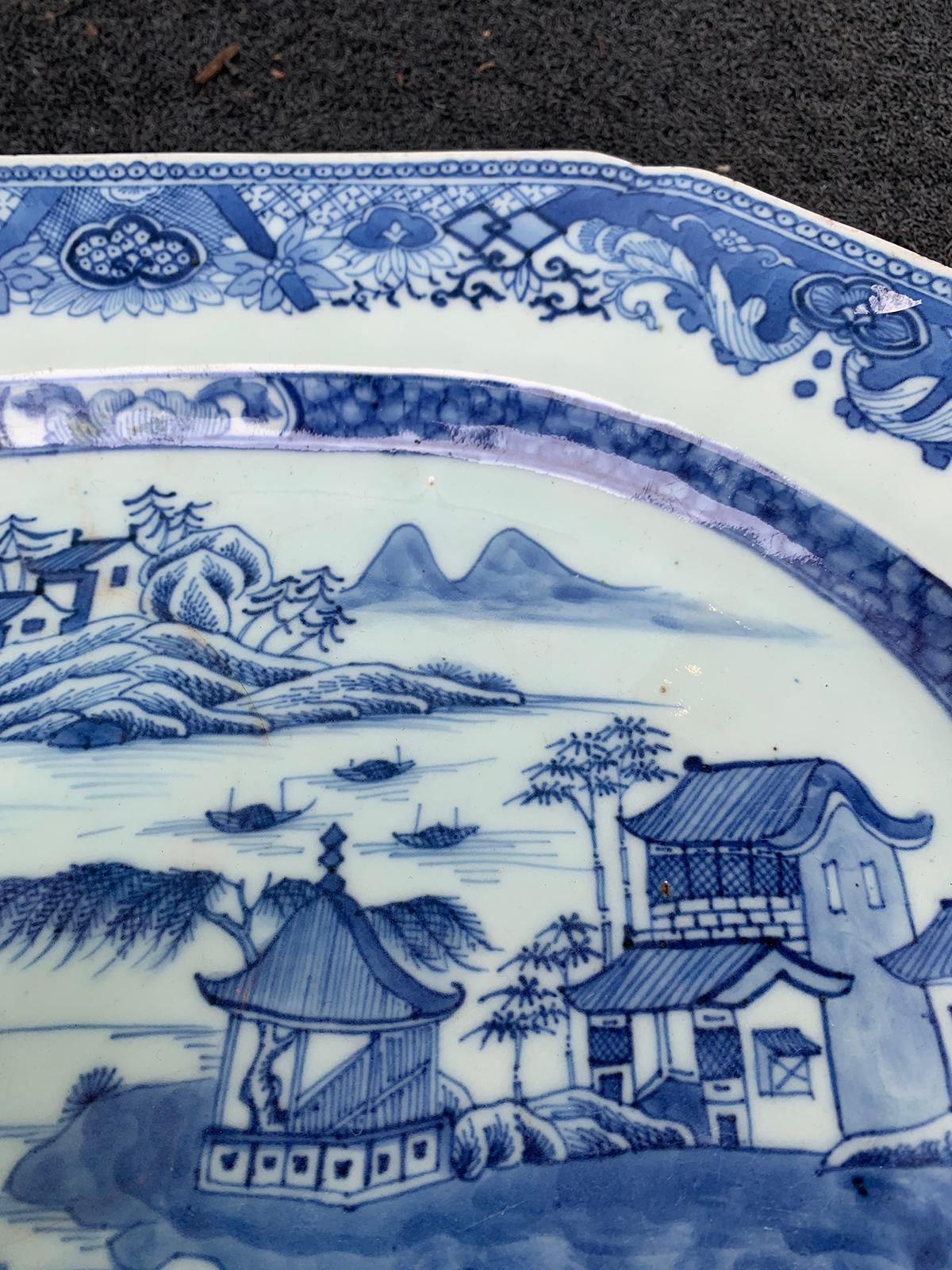 18th-19th Century Chinese Canton Blue and White Charger 4