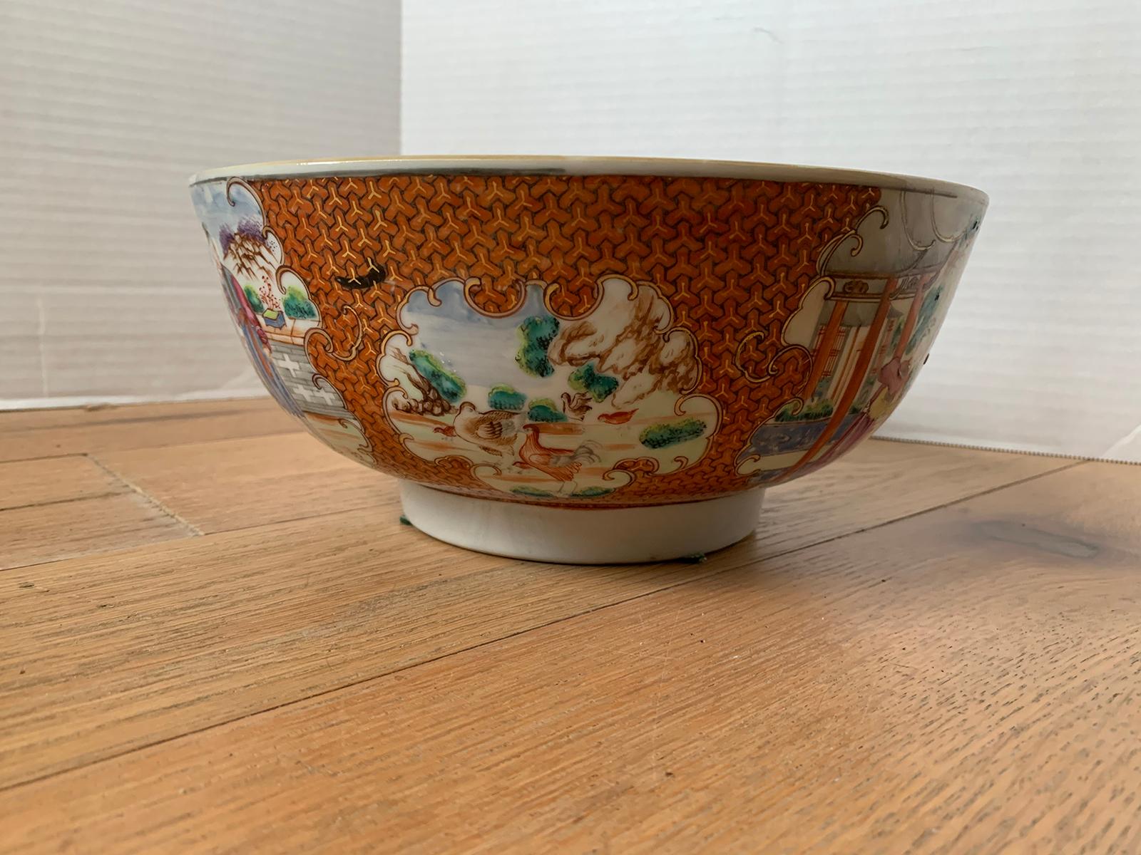 18th-19th Century Chinese Export Porcelain Punch Bowl, Unmarked 2