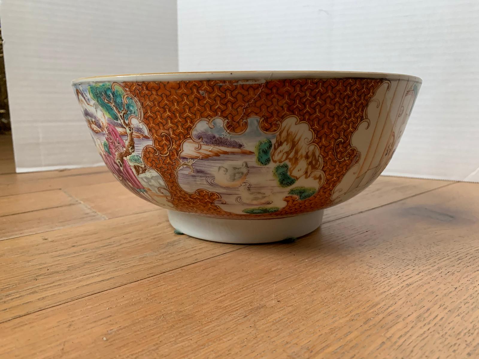 18th-19th Century Chinese Export Porcelain Punch Bowl, Unmarked 4
