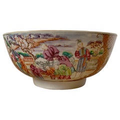 18th-19th Century Chinese Export Porcelain Punch Bowl, Unmarked