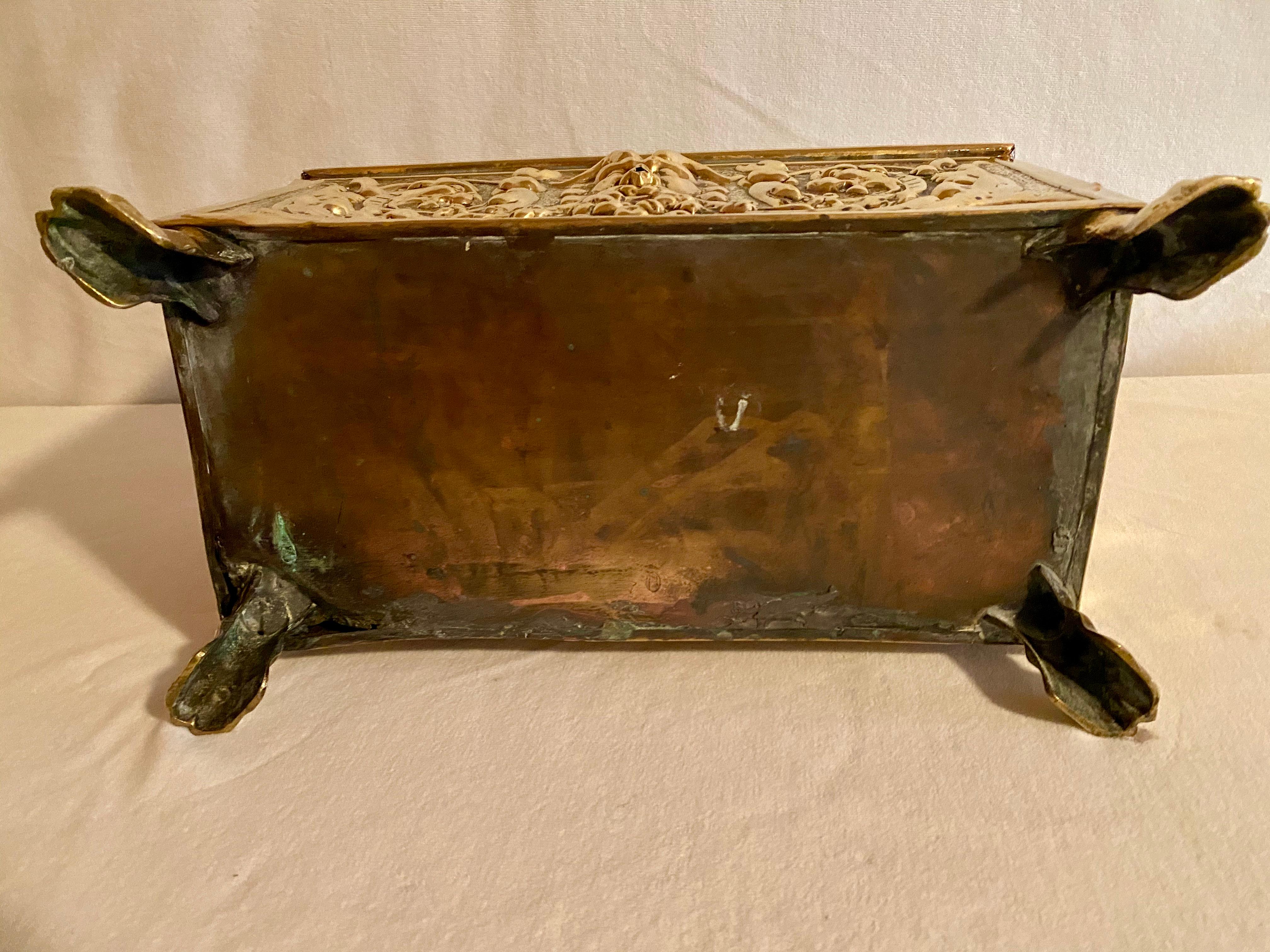 18th-19th Century Classic French Repousse Jardinière with original Tin Liner 2
