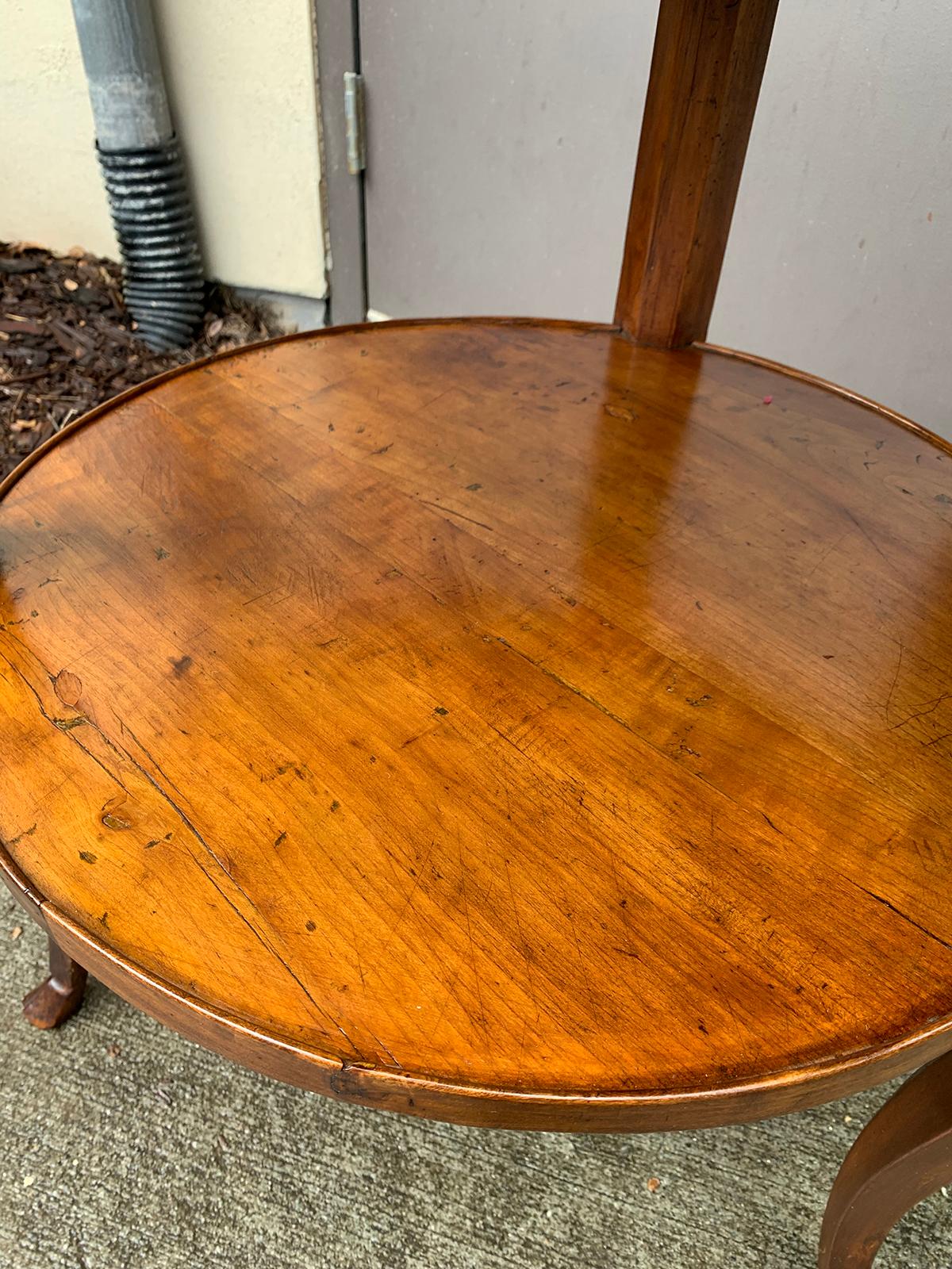 18th-19th Century Continental Round Two-Tier Table with Hoof Feet 3