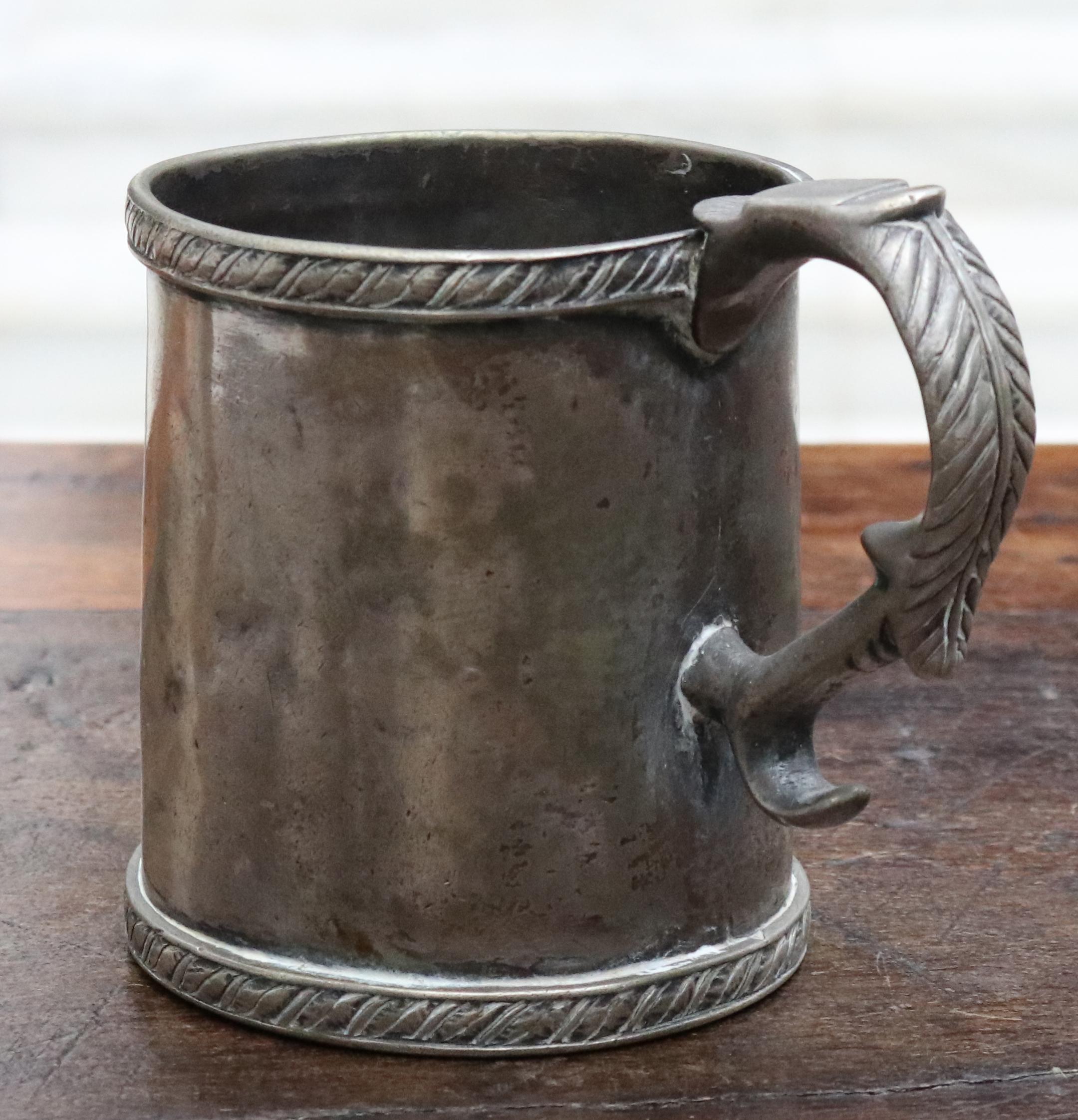 18th-19th Century Cylinder Shaped Silver Cup with Handle Possibly Bolivian 3