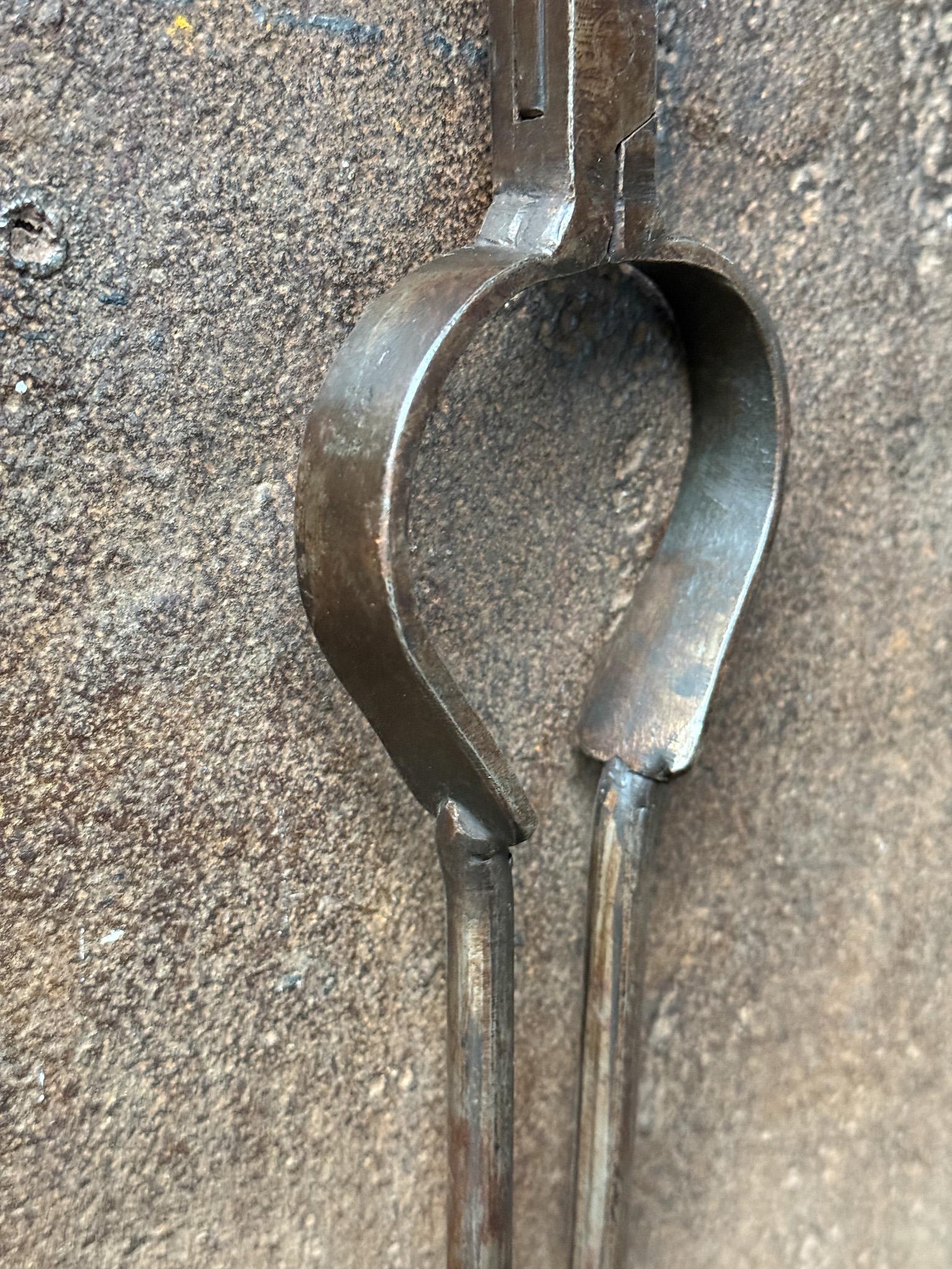 18th-19th Century Dutch Fire Tongs, Louis XV Period For Sale 4