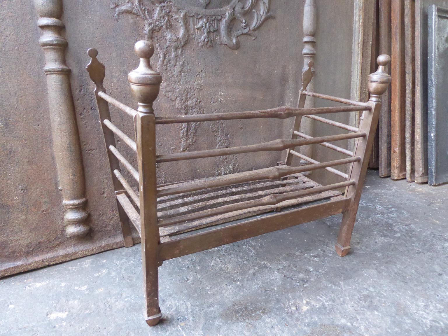 Wrought Iron 18th-19th Century Dutch Fireplace Grate or Fire Basket