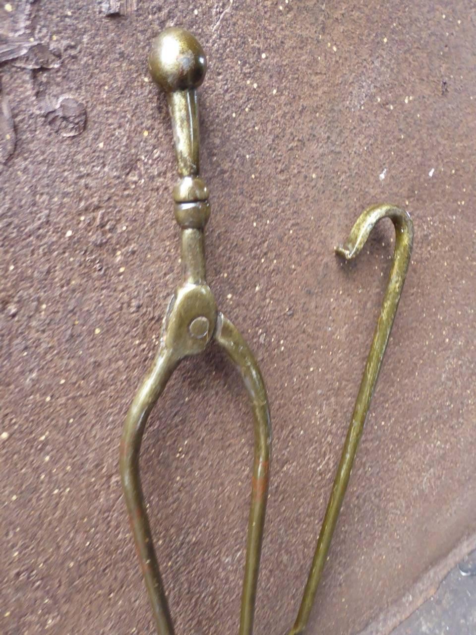 Georgian 18th-19th Century Dutch Fireplace Tools or Fire Tools For Sale