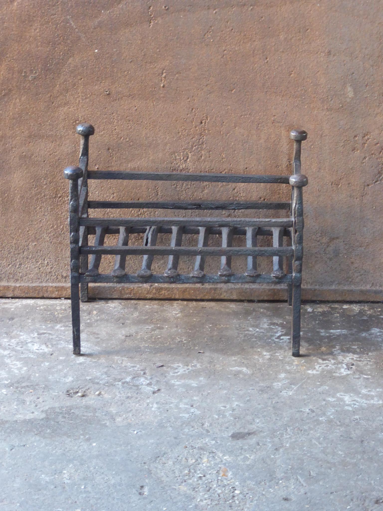 Forged 18th-19th Century Dutch Neoclassical Fireplace Grate or Fire Basket