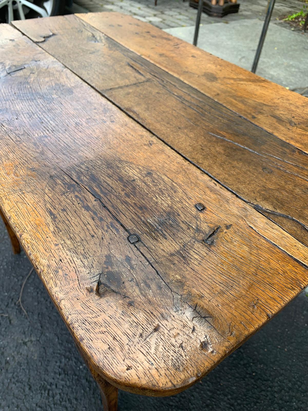 18th-19th Century Early French Small Rectangular Oak Side Table 2