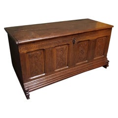 18th-19th Century East Dutch Oak Blanket Chest from the Region Twente