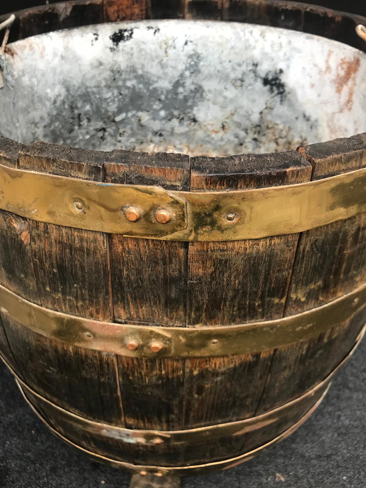 18th-19th Century English Brass Bound Wooden Bucket 5