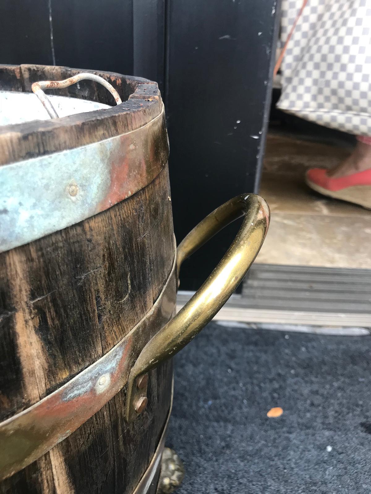 18th-19th Century English Brass Bound Wooden Bucket 6