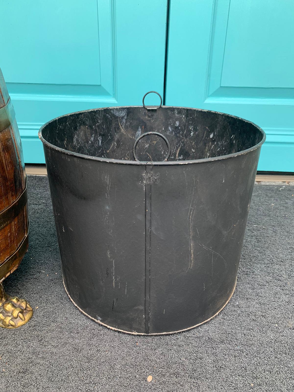 18th-19th Century English Brass Bound Wooden Bucket For Sale 8