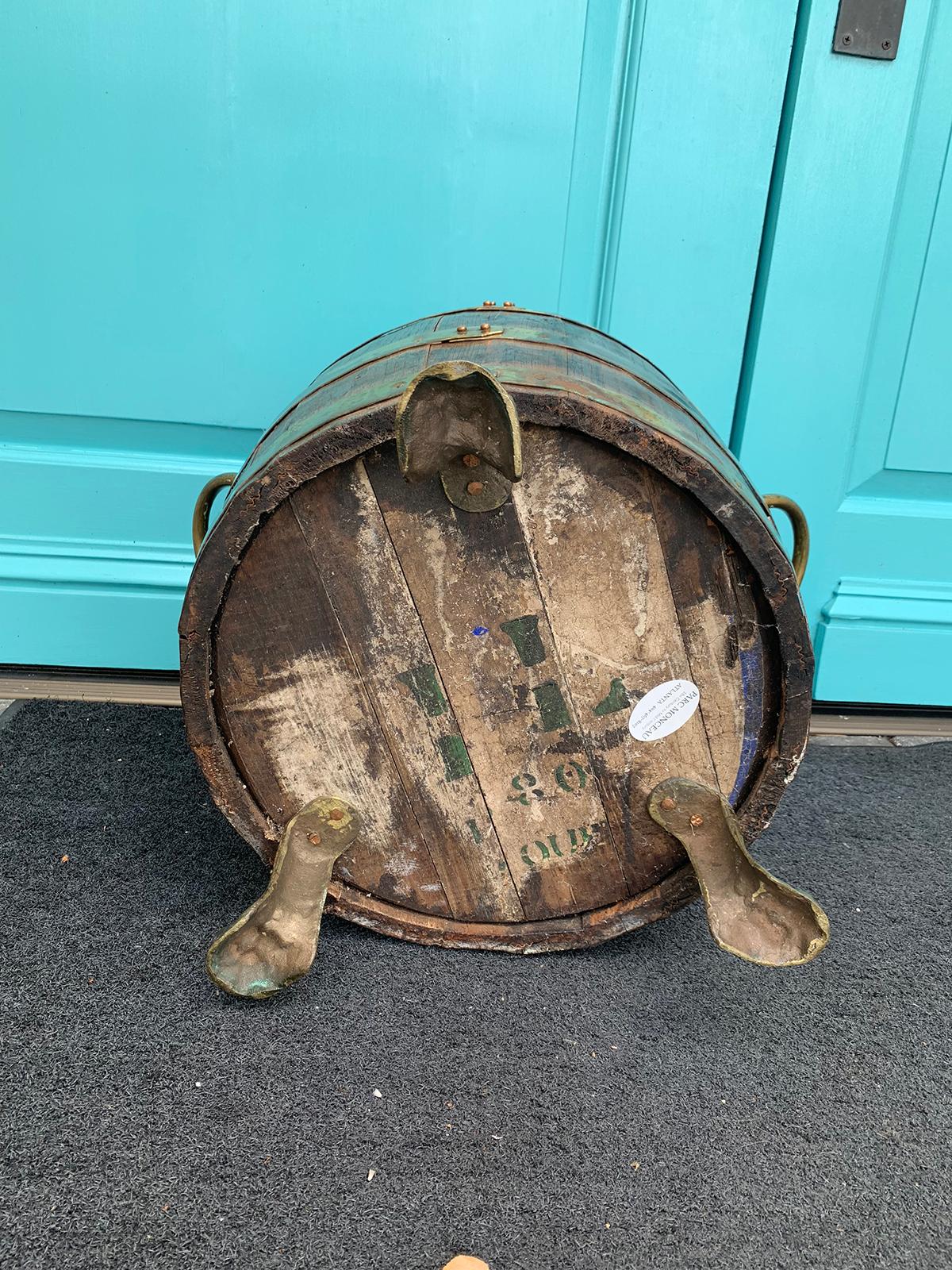 18th-19th Century English Brass Bound Wooden Bucket For Sale 9