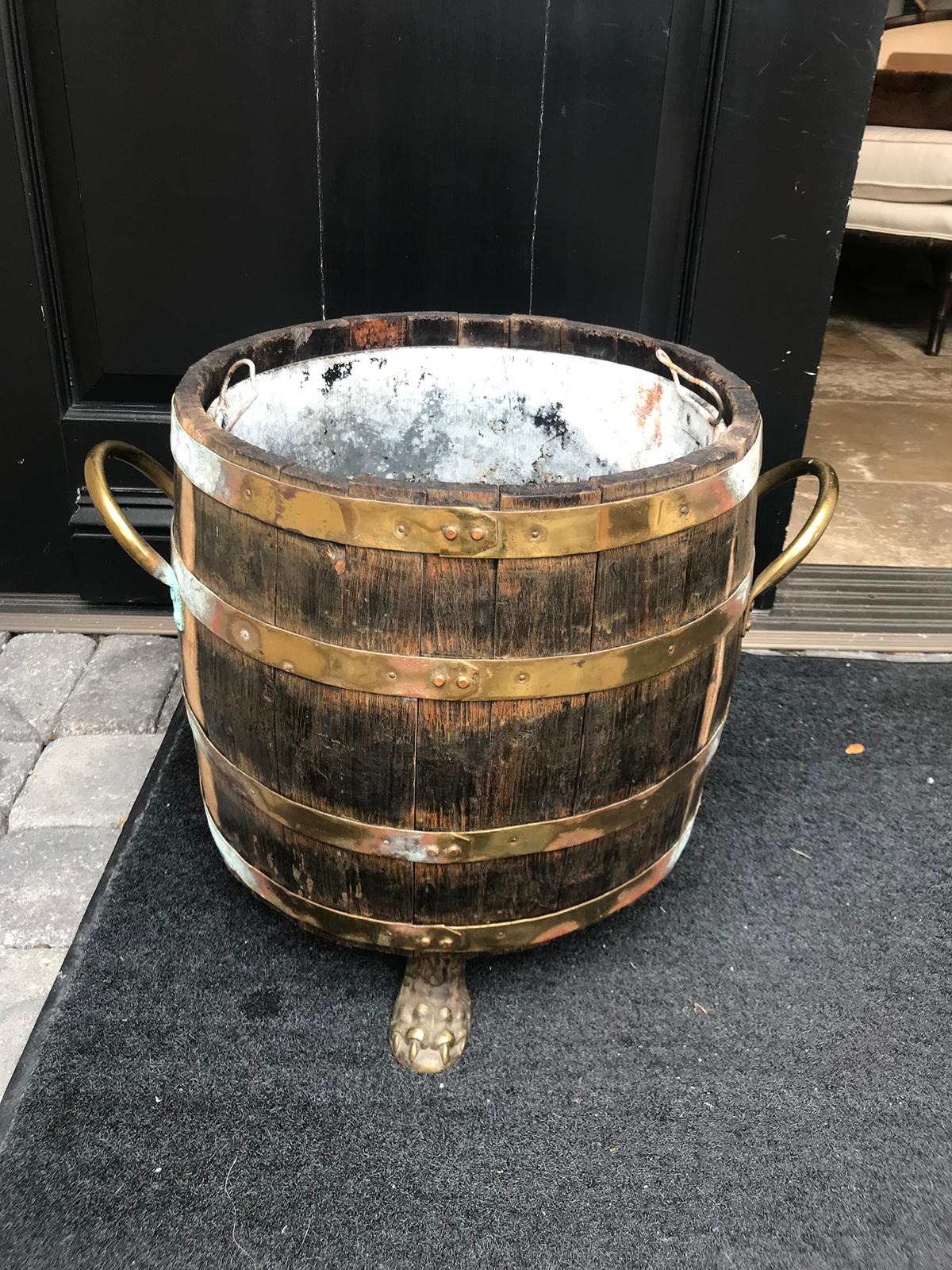 brass wood bucket