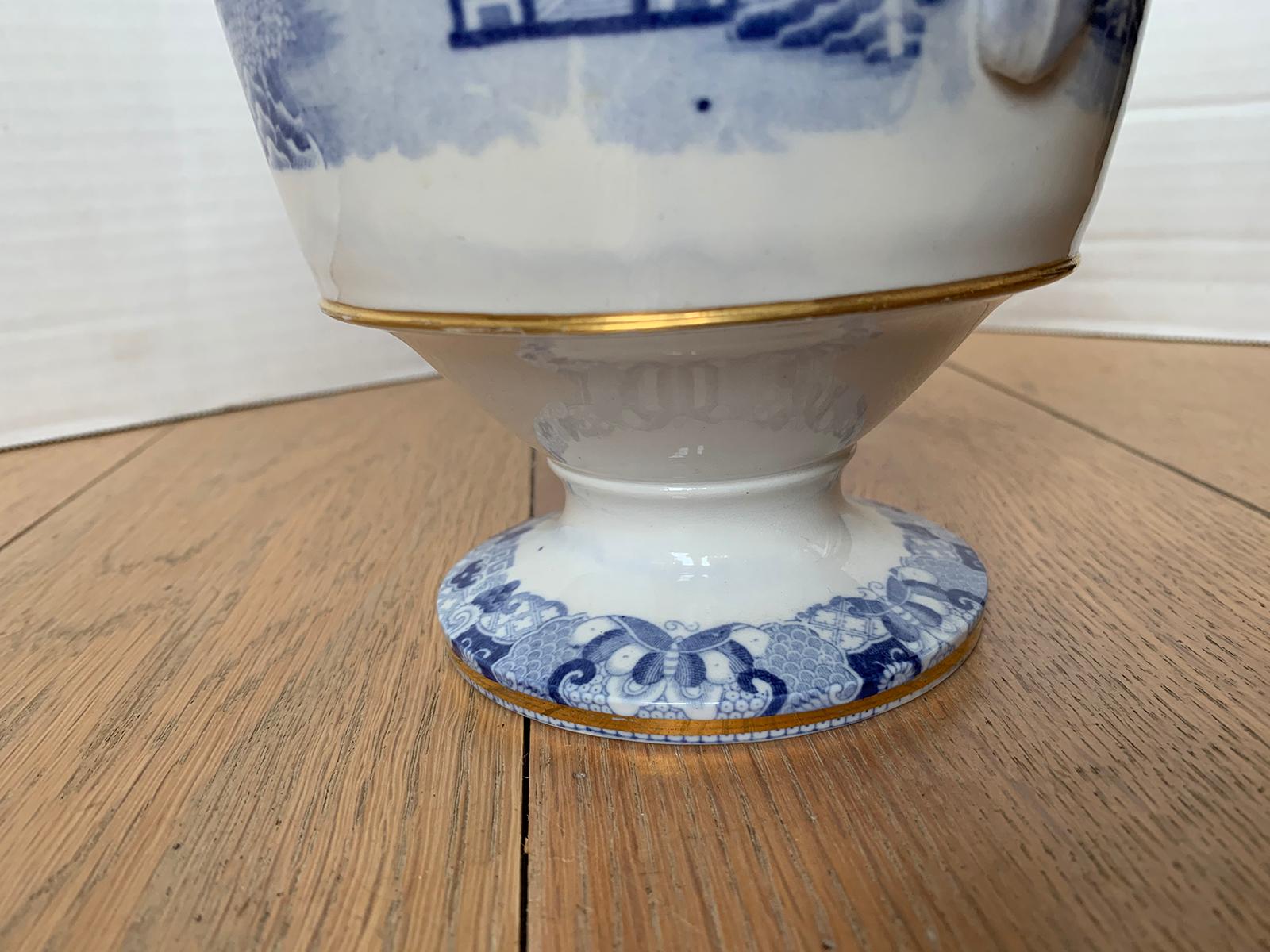 18th-19th Century English Coalport Blue and White Porcelain Teapot, Unmarked For Sale 8