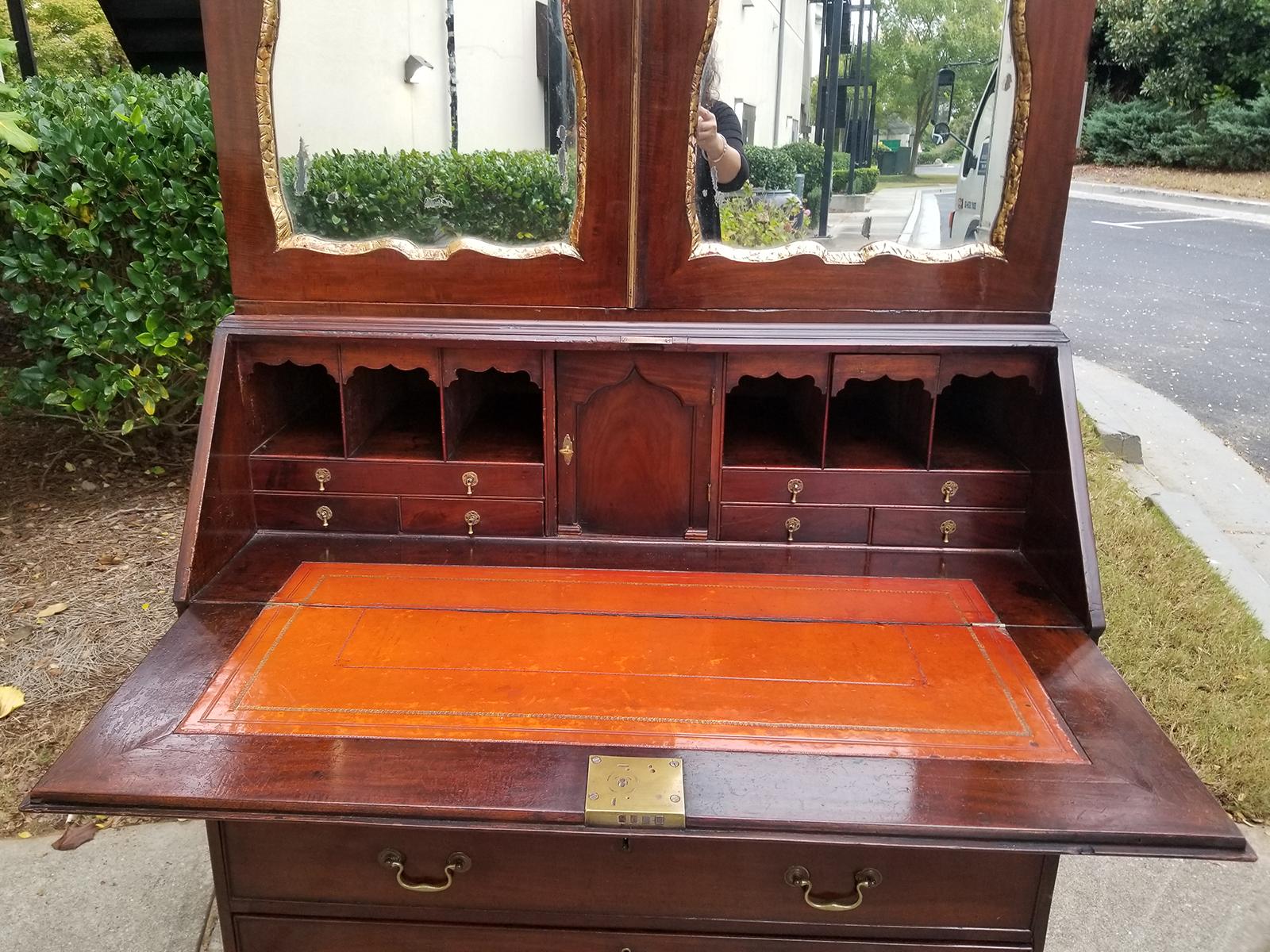 18th-19th Century English George II Mahogany and Parcel-Gilt Bureau Secretary 6