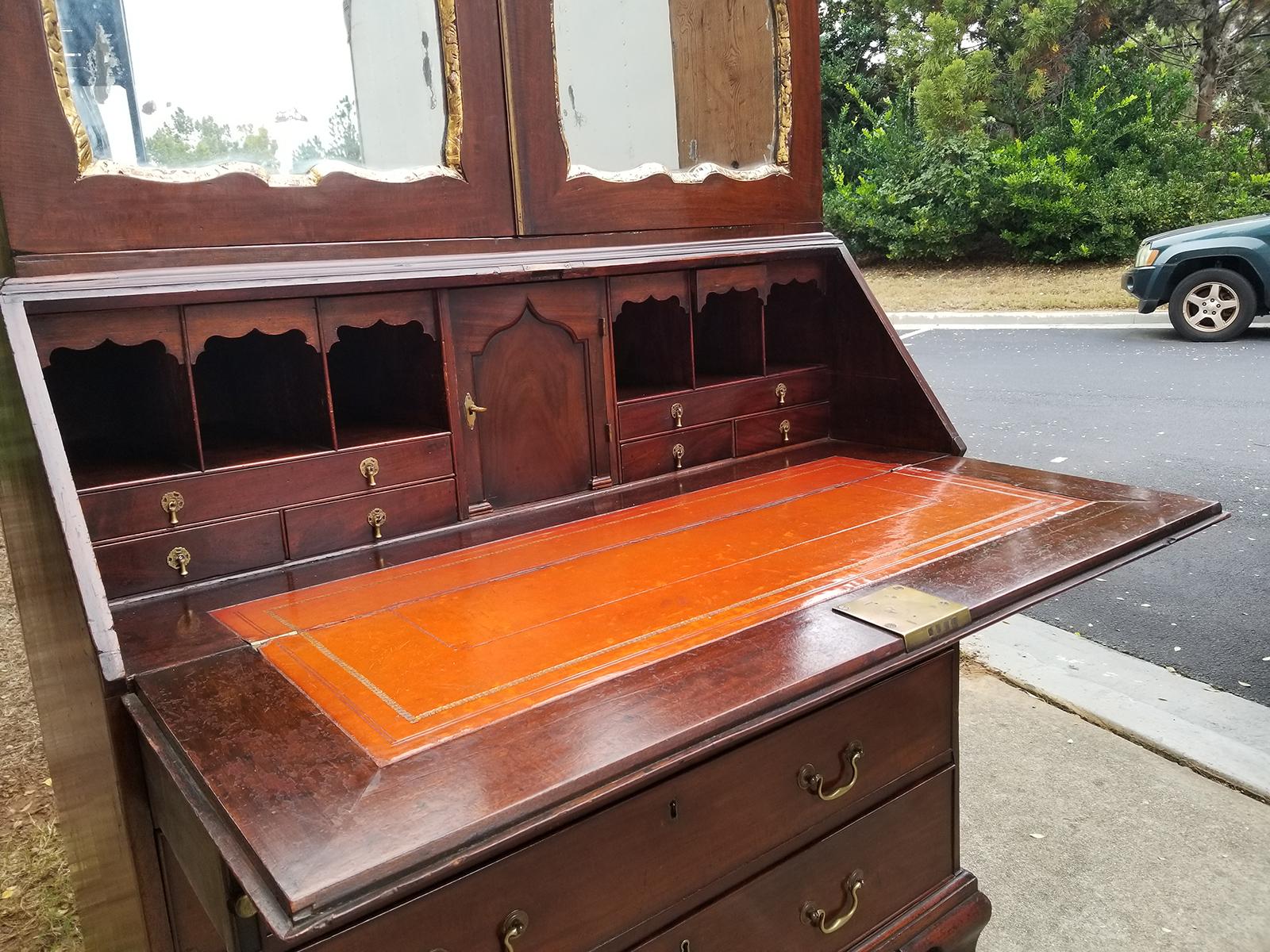 18th-19th Century English George II Mahogany and Parcel-Gilt Bureau Secretary 5