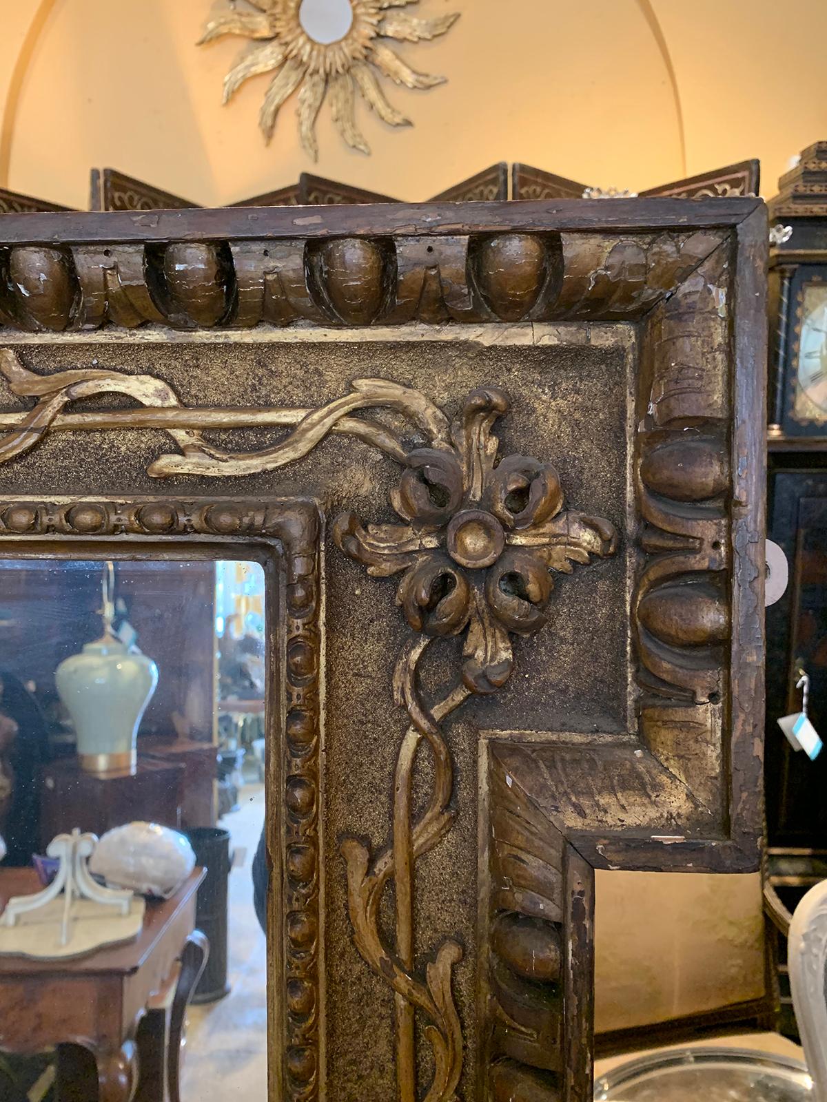 18th-19th Century English Georgian Carved Giltwood Mirror, Style of William Kent In Good Condition In Atlanta, GA