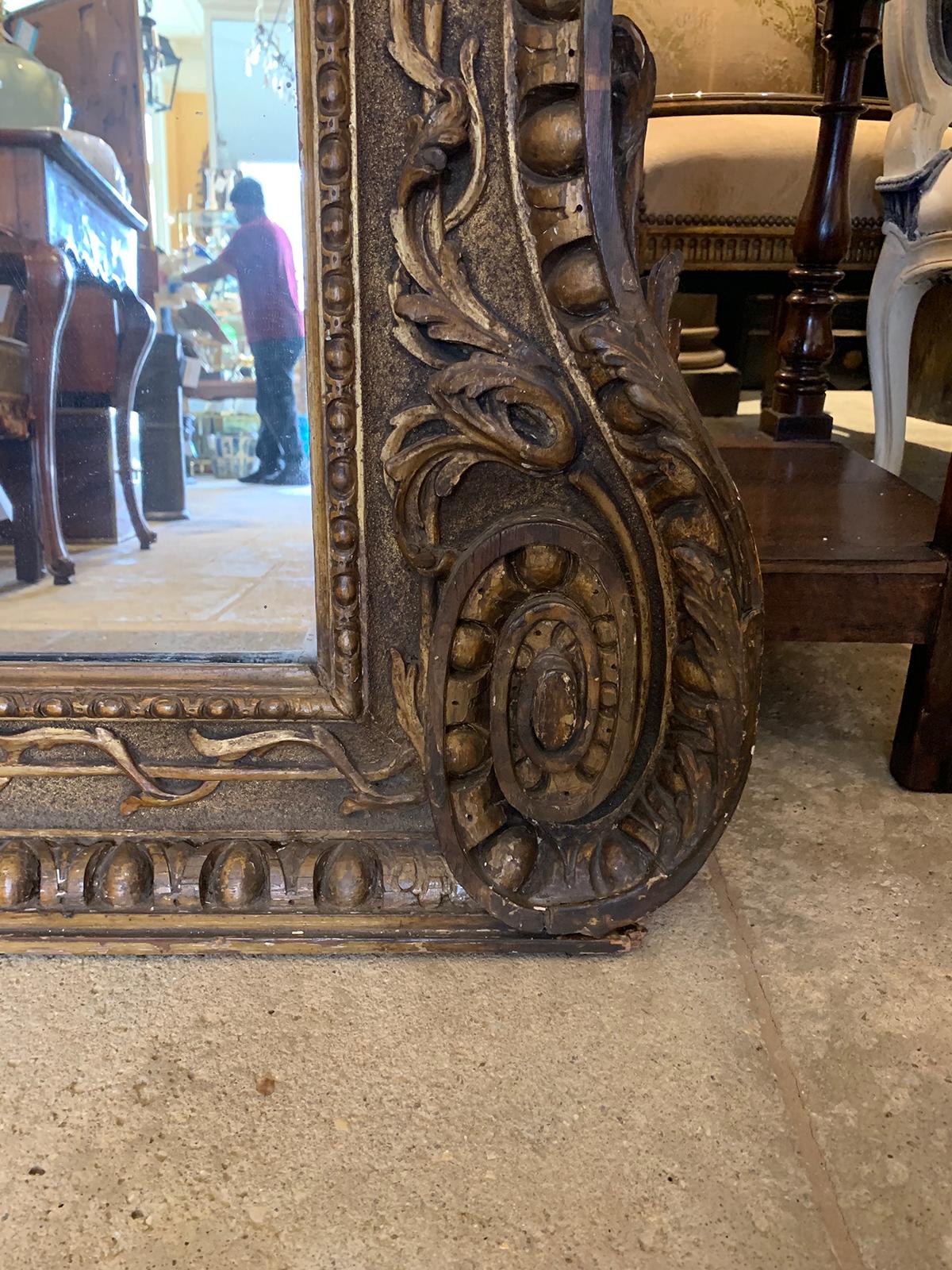 Wood 18th-19th Century English Georgian Carved Giltwood Mirror, Style of William Kent