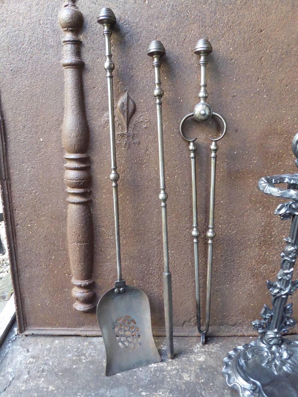 Iron 18th-19th Century English Georgian Fireplace Tools or Fire Tools