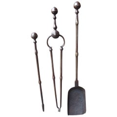 18th-19th Century English Georgian Fireplace Tools or Fire Tools