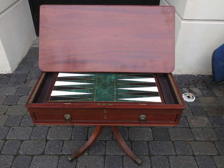 18th-19th Century English Mahogany Architect's Table Converted to Game Table In Good Condition In Atlanta, GA