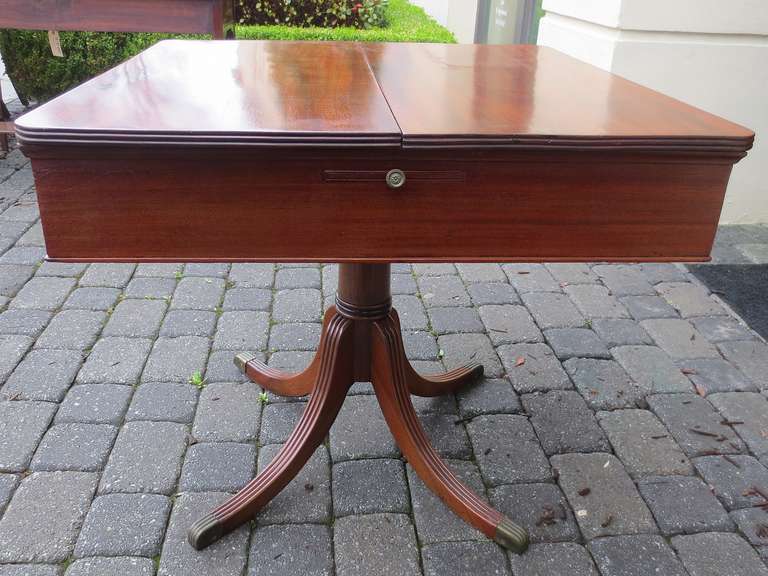 18th-19th Century English Mahogany Architect's Table Converted to Game Table 1