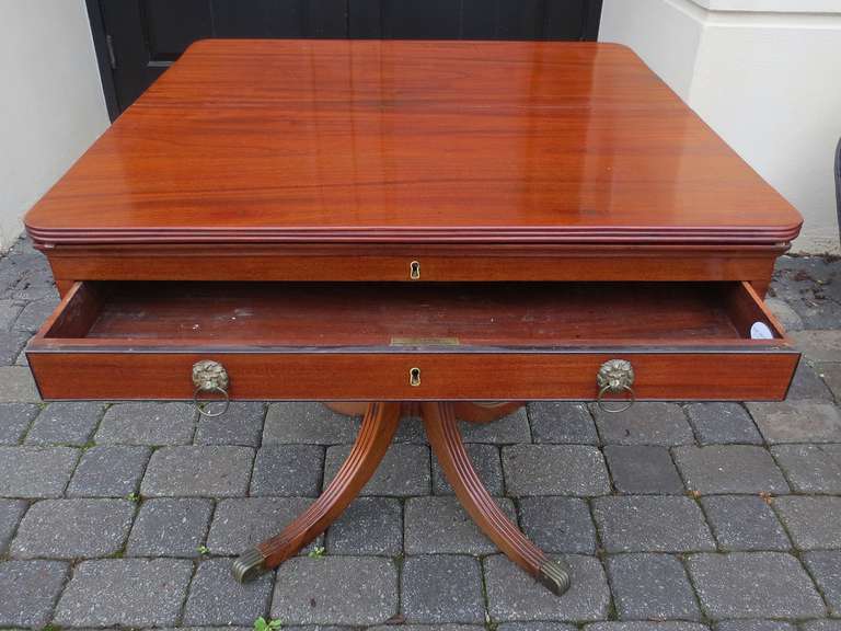 18th-19th Century English Mahogany Architect's Table Converted to Game Table 4