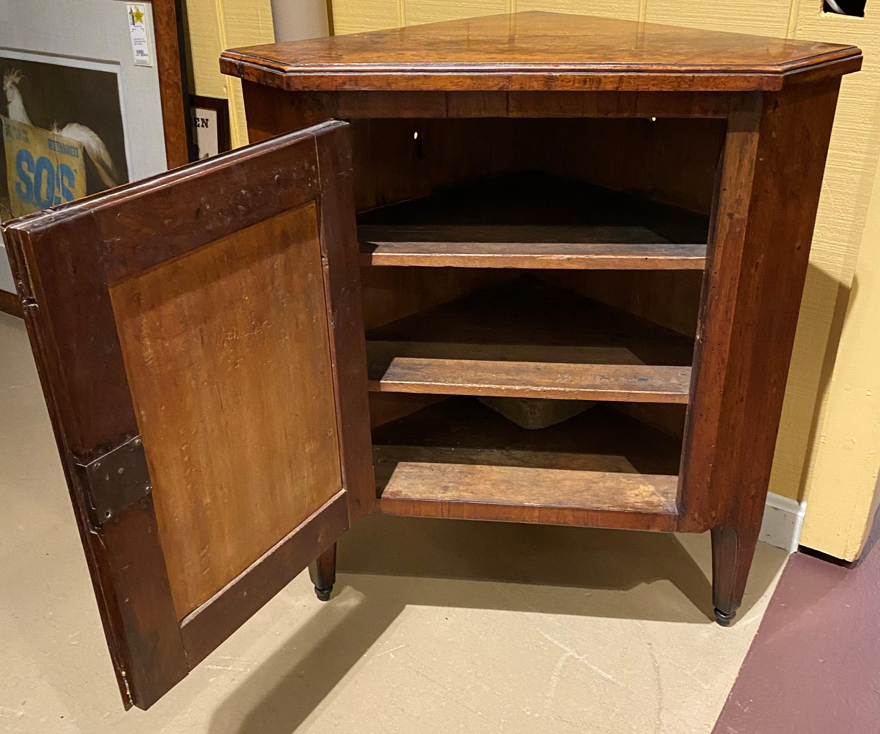 18th Century 18th / 19th Century English Mahogany Standing Corner Cabinet For Sale