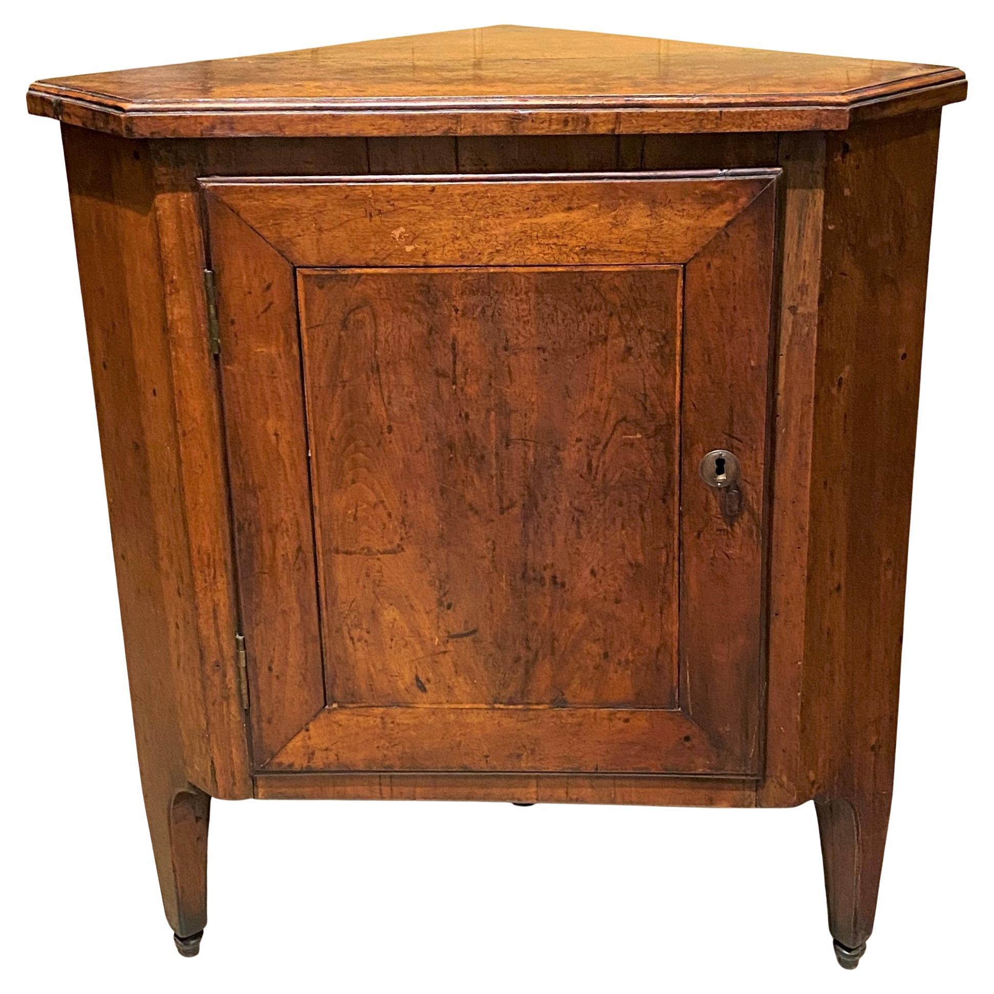 18th / 19th Century English Mahogany Standing Corner Cabinet For Sale