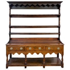 18th-19th Century English or Welsh Elm Wood Dresser / Buffet, Three Drawers